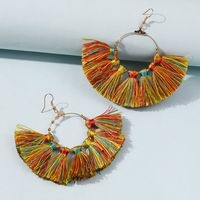 Exaggerated Color Tassel Ethnic Style Earrings Wholesale main image 1
