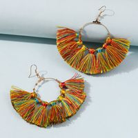 Exaggerated Color Tassel Ethnic Style Earrings Wholesale main image 2