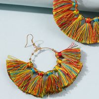Exaggerated Color Tassel Ethnic Style Earrings Wholesale main image 5