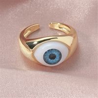 European And American Fashion New Blue Demon Eye Copper Ring main image 1