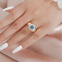 European And American Fashion New Blue Demon Eye Copper Ring main image 3