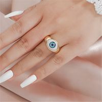 European And American Fashion New Blue Demon Eye Copper Ring main image 4