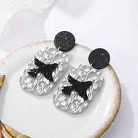 Frosted Three-dimensional Magpie Fun Printing Earrings Creative Animal Embossed Earrings main image 2