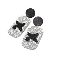 Frosted Three-dimensional Magpie Fun Printing Earrings Creative Animal Embossed Earrings main image 6