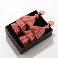 European And American Retro Ethnic Three-layer Tassel Multi-layer Splicing Earrings main image 6