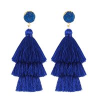 European And American Retro Ethnic Three-layer Tassel Multi-layer Splicing Earrings main image 3