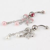 Piercing Jewelry Natural Pearl Bowknot Umbilical Ring Umbilical Nail main image 1