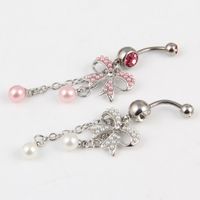 Piercing Jewelry Natural Pearl Bowknot Umbilical Ring Umbilical Nail main image 2