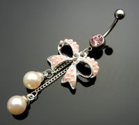 Piercing Jewelry Natural Pearl Bowknot Umbilical Ring Umbilical Nail main image 3