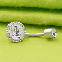 New Diamond Zircon Belly Button Nail Mpiercing Jewelry Cylindrical Belly Button Ring main image 4