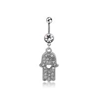 Fashion Palm Shape Diamond Belly Button Ring Belly Button Buckle Wholesale main image 1