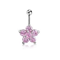 Piercing Jewelry Zircon Plum Blossom Belly Button Ring Fashion Belly Button Nail main image 5