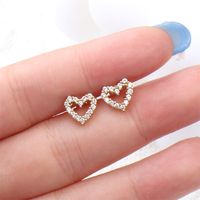 Romantic Sweet Dating Zircon Love Exquisite Small Copper Earrings main image 1