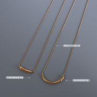Golden Smile Shape Simple Romantic Titanium Steel Necklace main image 3
