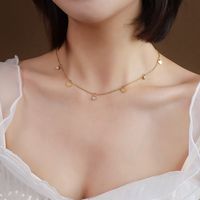Marka النسخة الكورية من المجوهرات البسيطة قلادة الترقوة لون الخوخ القلب قلادة الماس التيتانيوم الصلب 18k الذهب P490 main image 4