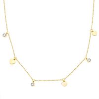 Simple Clavicle Peach Heart Pendant Diamond Titanium Steel Necklace main image 6