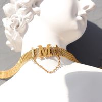 European And American Personality Chain M Letter Tassel Bracelet Necklace main image 1