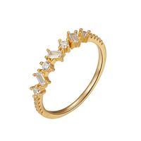 Exquisite Irregular Fashion Crystal Golen Metal Ring main image 1