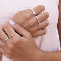 Exquisite Irregular Fashion Crystal Golen Metal Ring main image 4