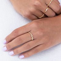 Exquisite Irregular Fashion Crystal Golen Metal Ring main image 5