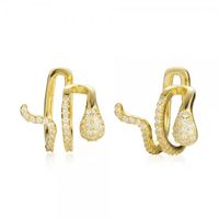 Exaggerated Snake-shaped Ear Clip Diamonds Special-shaped Earring main image 2