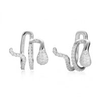 Exaggerated Snake-shaped Ear Clip Diamonds Special-shaped Earring main image 6