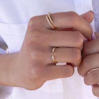Couple Dating Fashion Personality Open Copper Ring Niche Tail Ring main image 4