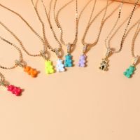 European And American Fashion Trend Copper Single Layer Bear Pendant Necklace Wholesale main image 3