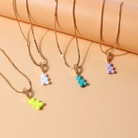 European And American Fashion Trend Copper Single Layer Bear Pendant Necklace Wholesale main image 5