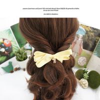 Hairpin Korea Bear Rhinestone Hairpin Ribbon Bow Hairpin Spring Clip main image 3