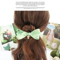 Hairpin Korea Bear Rhinestone Hairpin Ribbon Bow Hairpin Spring Clip main image 4