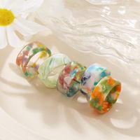 Fashion Floral Resin Ring Retro Candy Color Simple Ring main image 3