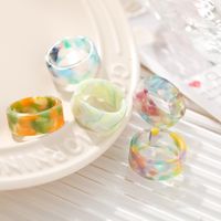 Fashion Floral Resin Ring Retro Candy Color Simple Ring main image 4