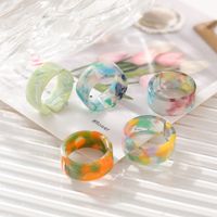 Fashion Floral Resin Ring Retro Candy Color Simple Ring main image 5