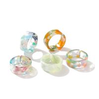 Fashion Floral Resin Ring Retro Candy Color Simple Ring main image 6