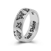 Vintage Engraving Dating Couple Ladies Magic Butterfly Ring main image 6