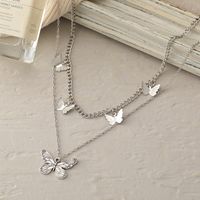 Fashion Jewelry Retro Multi-layer Butterfly Pendant Double-layer Necklace main image 1