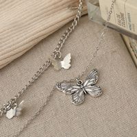 Fashion Jewelry Retro Multi-layer Butterfly Pendant Double-layer Necklace main image 4