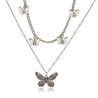 Fashion Jewelry Retro Multi-layer Butterfly Pendant Double-layer Necklace main image 6