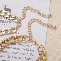 Personality Thick Chain Anklet Fashion Simple Gold Double Layer Exaggerated Bracelet main image 5