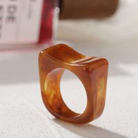 Retro Fashion Candy Color Butterfly Resin Ring Square Acrylic Ring main image 1