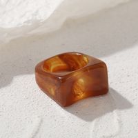 Retro Fashion Candy Color Butterfly Resin Ring Square Acrylic Ring main image 4