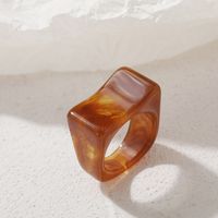 Retro Fashion Candy Color Butterfly Resin Ring Square Acrylic Ring main image 5