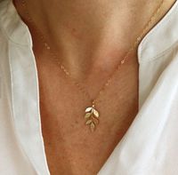New Leaf Pendant Long Necklace Creative Retro Simple Clavicle Chain Female main image 1