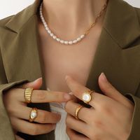 Collier En Acier Titane Couture De Perles De Mode main image 1