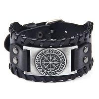 European And American Pirate Bracelet Retro Compass Men's Wide Leather Bracelet main image 2