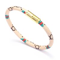 Colorful Pu Leather Couple Alloy Magnetic Buckle Bracelet main image 6
