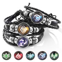 Pulsera De Hebilla De Cristal De Ojo De Dios De Cuerda Trenzada De Pu De Piedras Preciosas De Tiempo main image 2