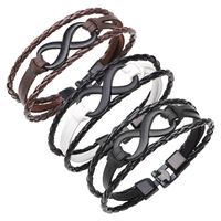 European And American Figure Eight Leather Bracelet Pu Leather Braided Rope Bracelet main image 2