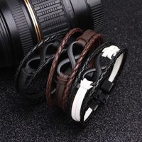 European And American Figure Eight Leather Bracelet Pu Leather Braided Rope Bracelet main image 4